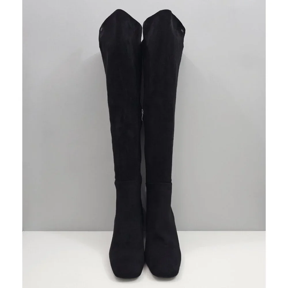 DKNY Cilli Over The Knee Boot Womens 10 Black Block Heel Sleek Dressy Winter NEW
